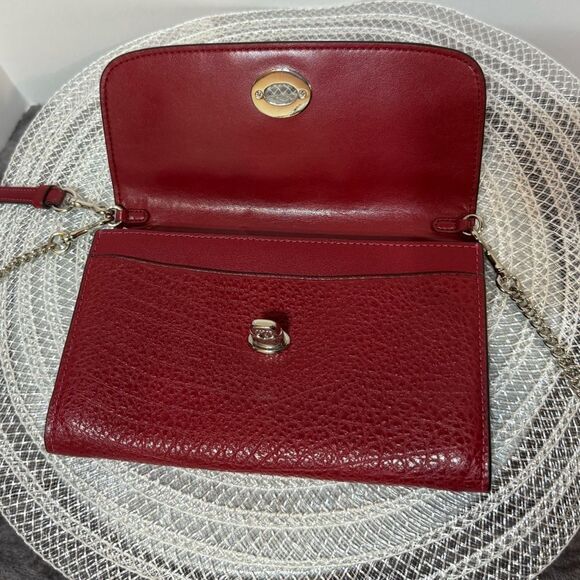 Coach Leather Chain Crossbody in Cherry Red/Silver NWT - Picture 4 of 16
